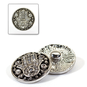 1 pz. Bottone decorativo "Funny" 20 mm - Argento