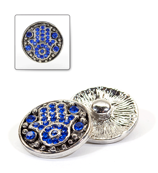 1 pz. Bottone decorativo "Funny" 20 mm - Blu