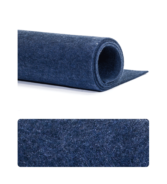 Feltro (Foglio 50x100 cm) 3 mm - blu melange