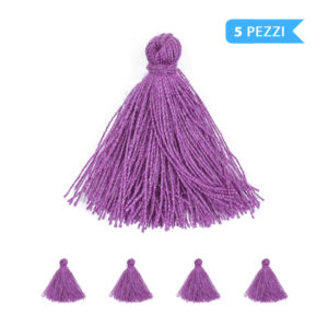 (5 pezzi) Nappine 3 cm, 100% cotone - Lilla