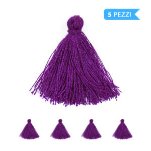 (5 pezzi) Nappine 3 cm, 100% cotone - Viola