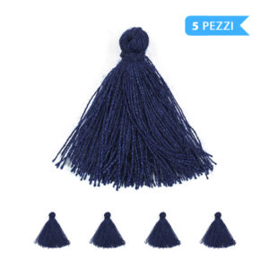 (5 pezzi) Nappine 3 cm, 100% cotone - Blu