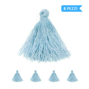 (5 pezzi) Nappine 3 cm, 100% cotone - Celeste