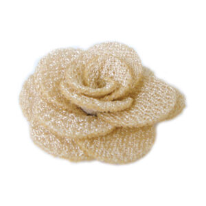 fiorellino 14 petali tessuto lucido mm.30 - col. Avorio