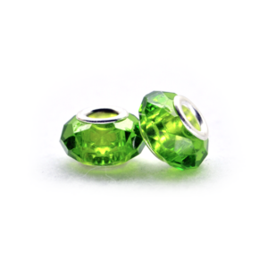 Perla ciambella sfacettata (2 pezzi) 14x10 mm - Verde