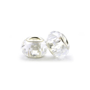 Perla ciambella sfacettata (2 pezzi) 14x10 mm - Cristal
