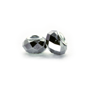 Perla ciambella sfaccettata (2 pezzi) 14x10 mm - Argento