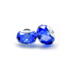 Perla ciambella sfacettata (2 pezzi) 14x10 mm - Blu