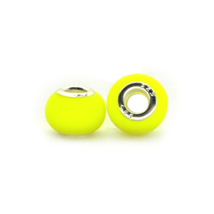 Perla ciambella fluorescente (2 pezzi) 14x10 mm - Giallo