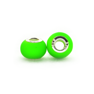 Perla ciambella fluorescente (2 pezzi) 14x10 mm - Verde