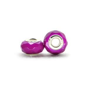 Perla ciambella sfaccettata (2 pezzi) 14x10 mm - Viola
