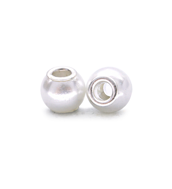 Perla ciambella pastello (2 pezzi) 10x12 mm - Bianco