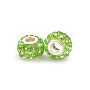 Perla ciambella 36 strass (2 pezzi) 10x12 mm - Verde