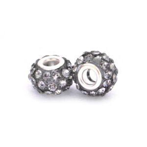Perla ciambella 36 strass (2 pezzi) 10x12 mm - Luna