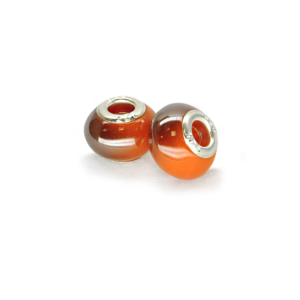 Perla ciambella pietra lucida (2 pezzi) 14x10 mm - Arancio