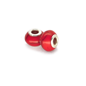 Perla ciambella roccia (2 pezzi) 14x10 mm - Rosso