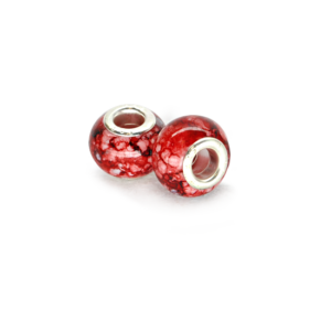 Perla ciambella granito (2 pezzi) 14x10 mm - Rosso