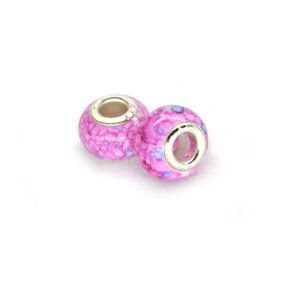 Perla ciambella granito (2 pezzi) 14x10 mm - Fuxia