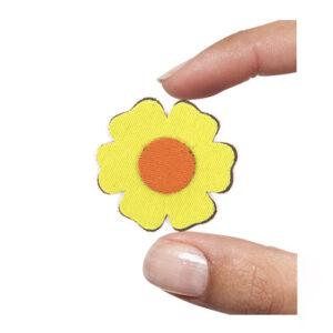 (1 pezzo) Sagoma in neoprene "Fiorellino" - Arancio e giallo