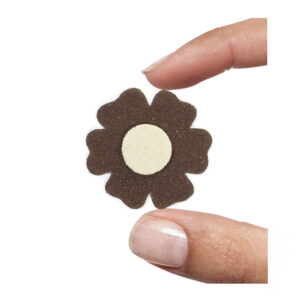 (1 pezzo) Sagoma in neoprene "Fiorellino" - Avorio e marrone