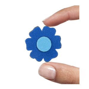 (1 pezzo) Sagoma in neoprene "Fiorellino" - Celeste e blu