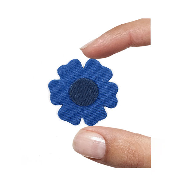 (1 pezzo) Sagoma in neoprene "Fiorellino" - Blu notte e blu