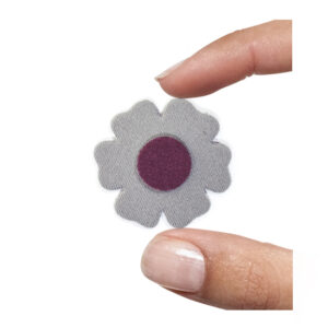 (1 pezzo) Sagoma in neoprene "Fiorellino" - Bordeuax e grigio