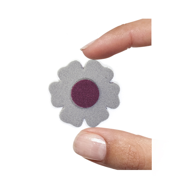 (1 pezzo) Sagoma in neoprene "Fiorellino" - Bordeuax e grigio