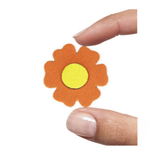 (1 pezzo) Sagoma in neoprene "Fiorellino" - Giallo e arancio