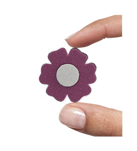 (1 pezzo) Sagoma in neoprene "Fiorellino" - Grigio e bordeaux