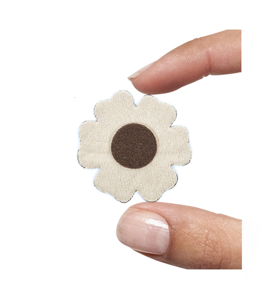 (1 pezzo) Sagoma in neoprene "Fiorellino" - Marrone e avorio