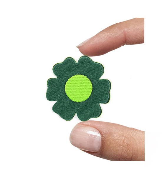 (1 pezzo) Sagoma in neoprene "Fiorellino" - Verde e verdone