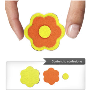 (1 pezzo) Sagoma in neoprene "Fiore" - Giallo e arancio