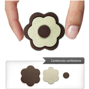 (1 pezzo) Sagoma in neoprene "Fiore" - Marrone e avorio