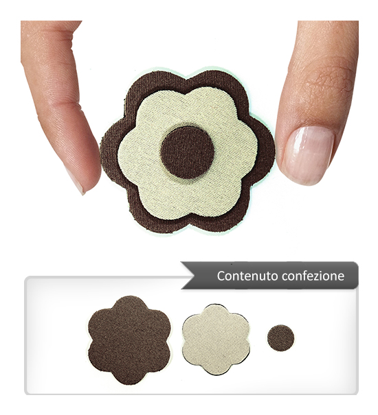 (1 pezzo) Sagoma in neoprene "Fiore" - Marrone e avorio