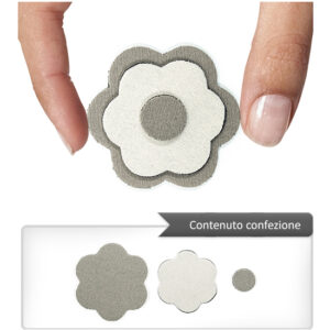 (1 pezzo) Sagoma in neoprene "Fiore" - Noce e avorio