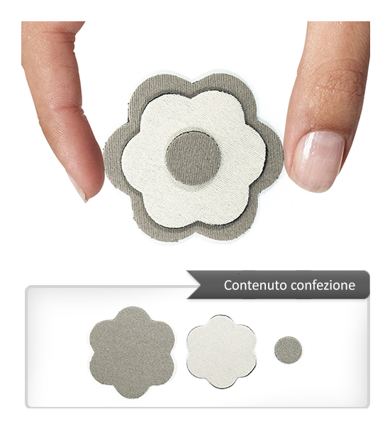 (1 pezzo) Sagoma in neoprene "Fiore" - Noce e avorio