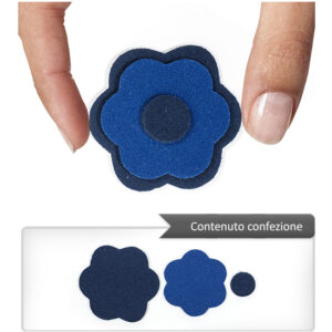 (1 pezzo) Sagoma in neoprene "Fiore" - Blu notte e blu