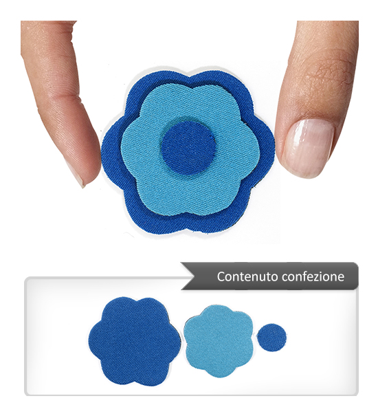 (1 pezzo) Sagoma in neoprene "Fiore" - Blu e celeste