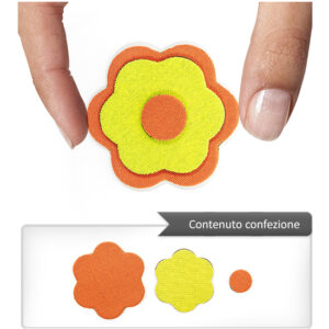 (1 pezzo) Sagoma in neoprene "Fiore" - Arancio e giallo