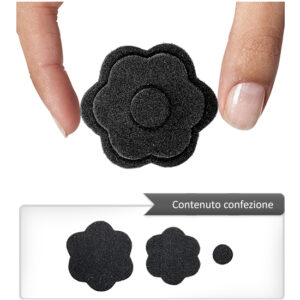 (1 pezzo) Sagoma in neoprene "Fiore" - Nero e nero
