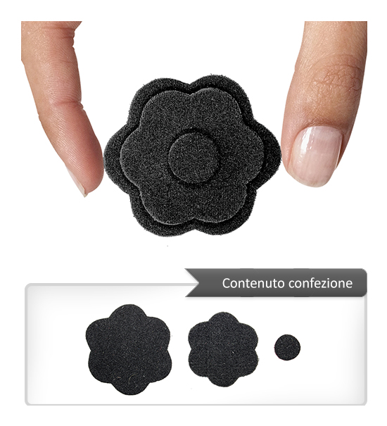 (1 pezzo) Sagoma in neoprene "Fiore" - Nero e nero