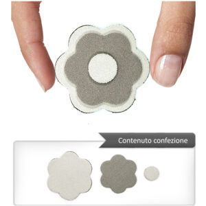 (1 pezzo) Sagoma in neoprene "Fiore" - Avorio e noce