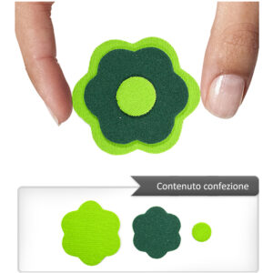 (1 pezzo) Sagoma in neoprene "Fiore" - Verde e verdone