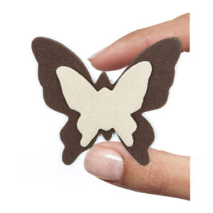 (1 pezzo) Sagoma in neoprene "Farfalla" - Avorio e marrone