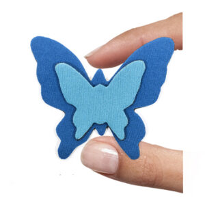 (1 pezzo) Sagoma in neoprene "Farfalla" - Celeste e blu