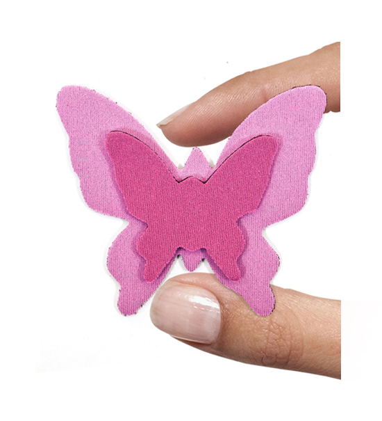 (1 pezzo) Sagoma in neoprene "Farfalla" - Fuxia e rosa