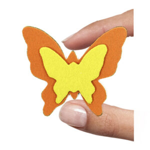 (1 pezzo) Sagoma in neoprene "Farfalla" - Giallo e arancio