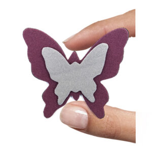 (1 pezzo) Sagoma in neoprene "Farfalla" - Grigio e bordeaux