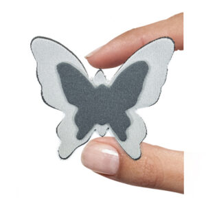 (1 pezzo) Sagoma in neoprene "Farfalla" - Grigio scuro e chiaro